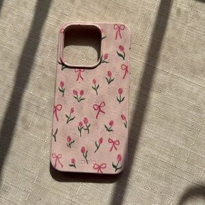 Pink Tulip Bow Floral Phone Case - Eco Style